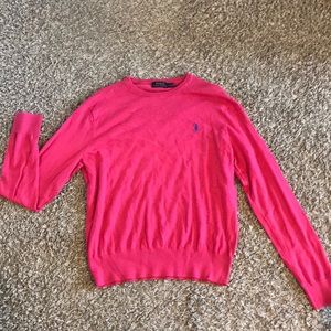 Watermelon 🍉 Pink Polo Sweater w/ Blue Logo!